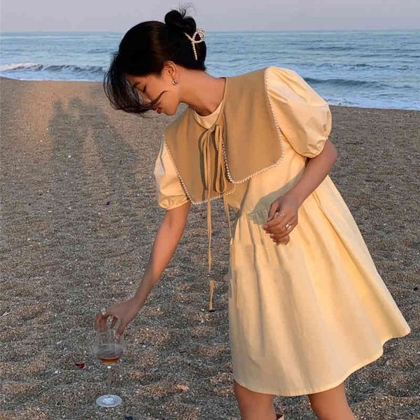 summer women's puff sleeve solid dress elegent sailor collar midi high waist a-line korean fairy vestidos 210517, Black;gray
summer women's puff sleeve solid dress elegent sailor collar midi high waist a-line korean fairy vestidos 210517, Black;gray