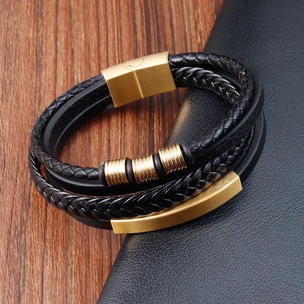 charm bracelets multi-layer leather bracelet stainless steel metal luxury bangles for men accessories friend husband gifts, Golden;silver
charm bracelets multi-layer leather bracelet stainless steel metal luxury bangles for men accessories friend husband gifts, Golden;silver