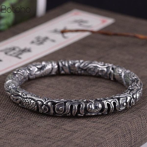 handcrafted 100% 990 silver dragon bangle 925 sterling pure man good luck delivery, Black
handcrafted 100% 990 silver dragon bangle 925 sterling pure man good luck delivery, Black