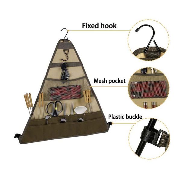 outdoor camping tableware storage bag triangle hanging barbecue picnic bags holder organizer supplies tools
outdoor camping tableware storage bag triangle hanging barbecue picnic bags holder organizer supplies tools