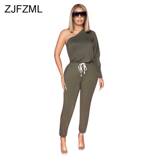 women's jumpsuits & rompers one shoulder slim womens jumpsuit casual black single long sleeve piece overall army green drawstring bodys, Black;white
women's jumpsuits & rompers one shoulder slim womens jumpsuit casual black single long sleeve piece overall army green drawstring bodys, Black;white