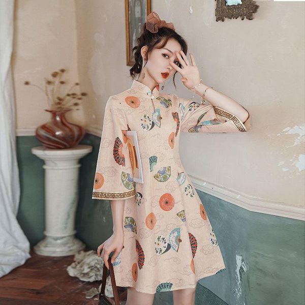 ethnic clothing elegant plus size print qipao 2021 chinese female rayon dress mandarin collar vintage cheongsam vestidos style, Red
ethnic clothing elegant plus size print qipao 2021 chinese female rayon dress mandarin collar vintage cheongsam vestidos style, Red