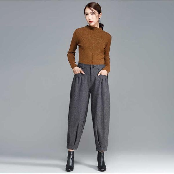warm spring wool wide leg womens capri loose harem office trousers high waist lady 887b, Black;white
warm spring wool wide leg womens capri loose harem office trousers high waist lady 887b, Black;white