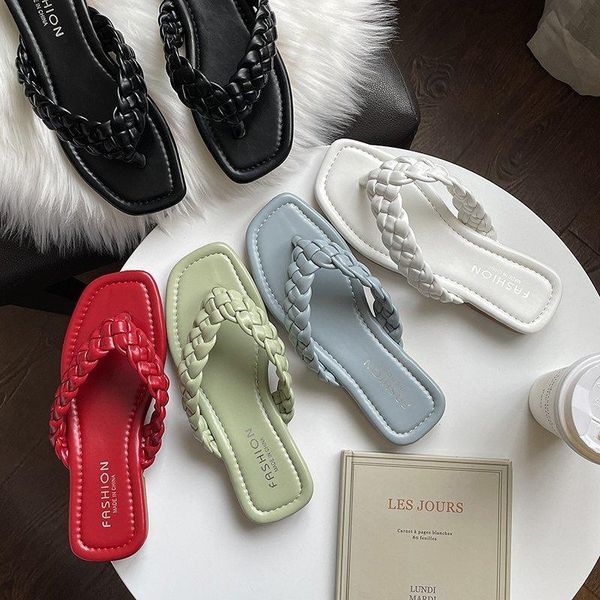 slippers women's flip flops 2021 summer weave flat beach sandals pure color casual vacation fashion woman shoes, Black
slippers women's flip flops 2021 summer weave flat beach sandals pure color casual vacation fashion woman shoes, Black