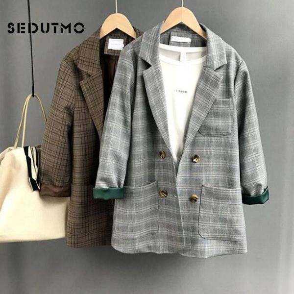 autumn long plaid blazer women double breasted jacket winter suit office vintage pocket oversize coat ed450 women's suits & blazers, White;black
autumn long plaid blazer women double breasted jacket winter suit office vintage pocket oversize coat ed450 women's suits & blazers, White;black