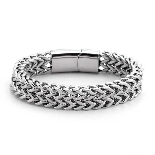 men's bracelet magnet buckle titanium steel double layer bracelet personalized hand accessories, Golden;silver
men's bracelet magnet buckle titanium steel double layer bracelet personalized hand accessories, Golden;silver