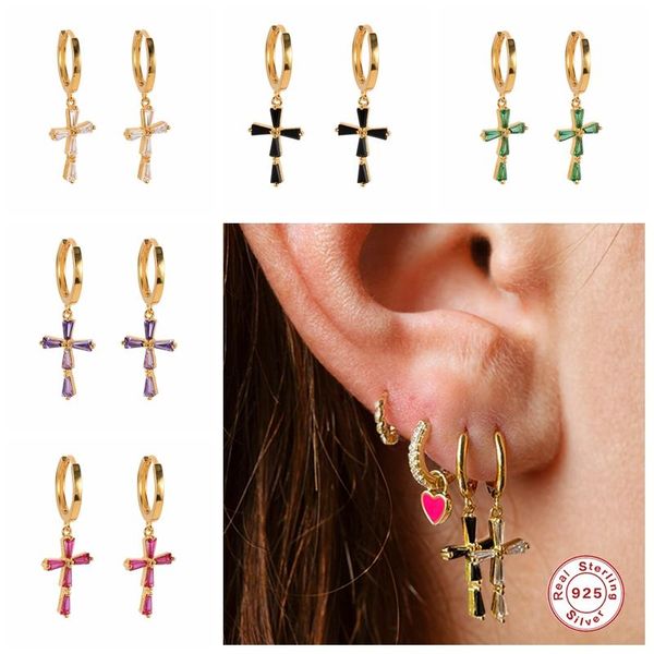 hoop & huggie canner 925 sterling silver cross earrings for women light luxury french style ins inlaid white zircon with charm, Golden;silver
hoop & huggie canner 925 sterling silver cross earrings for women light luxury french style ins inlaid white zircon with charm, Golden;silver