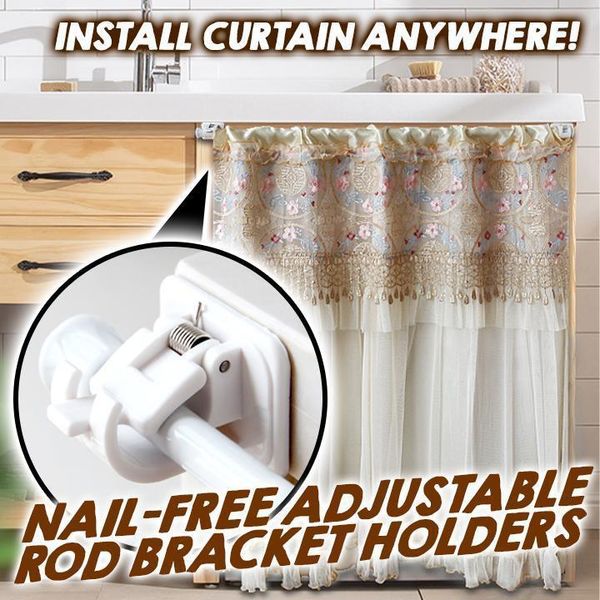 adjustable curtain rod brackets pole drapery hook holders adhesive hooks bathroom storage organization & rails
adjustable curtain rod brackets pole drapery hook holders adhesive hooks bathroom storage organization & rails