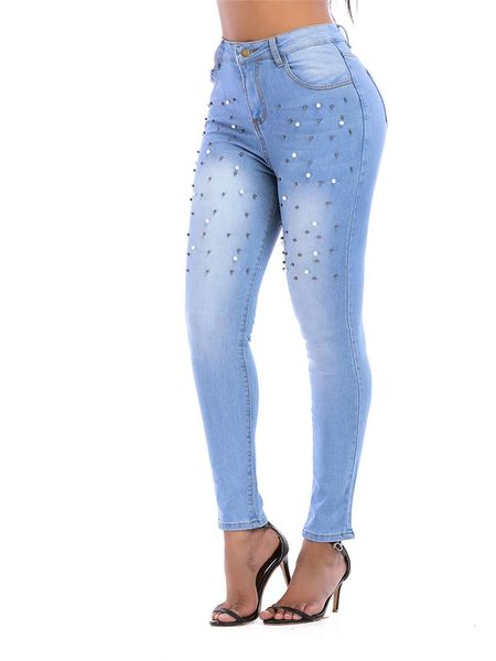 women's jeans wkoud 2021 rivet women denim pencil pants fashion lady trousers club push up skinny slim streetpants plus size p1145, Blue
women's jeans wkoud 2021 rivet women denim pencil pants fashion lady trousers club push up skinny slim streetpants plus size p1145, Blue