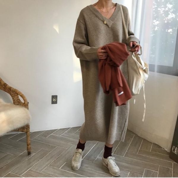 women's sweaters korean style v-neck loose casual large size sweater plus women clothing, White;black
women's sweaters korean style v-neck loose casual large size sweater plus women clothing, White;black