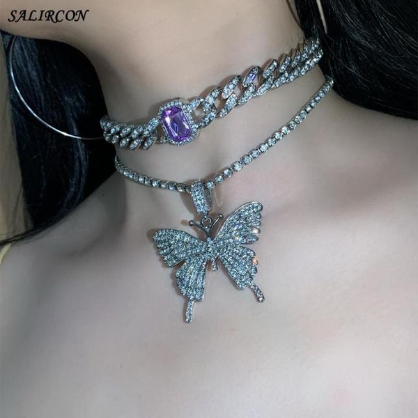 pendant necklaces salircon miami cuban chunky chain butterfly necklace for women kpop luxury charm crystal choker jewelry gift, Silver
pendant necklaces salircon miami cuban chunky chain butterfly necklace for women kpop luxury charm crystal choker jewelry gift, Silver