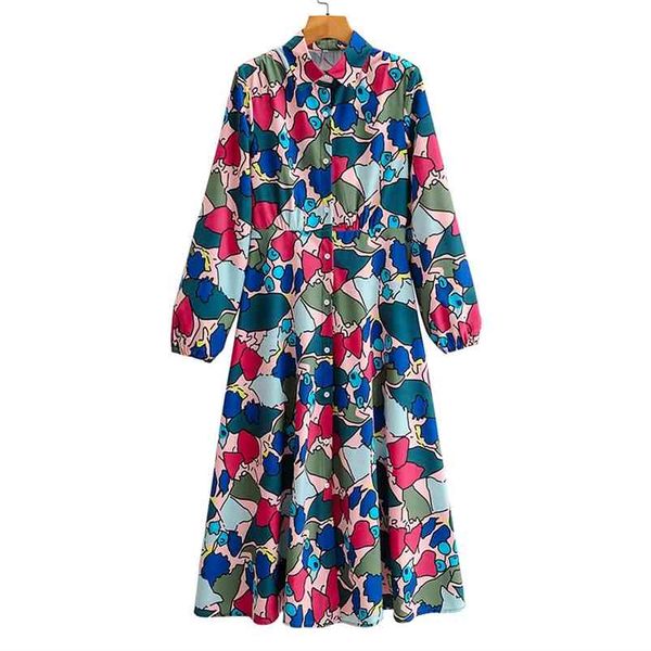 women summer vintage shirts dress long sleeve print turn-down collar fashion female elegant loose mid-calf dresses vestidos 210513, Black;gray
women summer vintage shirts dress long sleeve print turn-down collar fashion female elegant loose mid-calf dresses vestidos 210513, Black;gray