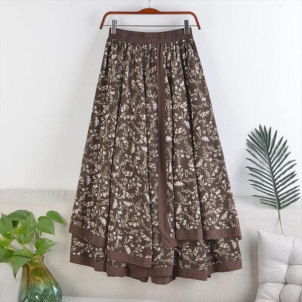 retro floral high waisted women skirt a line large swing fake two piece stitching mid length spring autumn saia y1333, Black
retro floral high waisted women skirt a line large swing fake two piece stitching mid length spring autumn saia y1333, Black