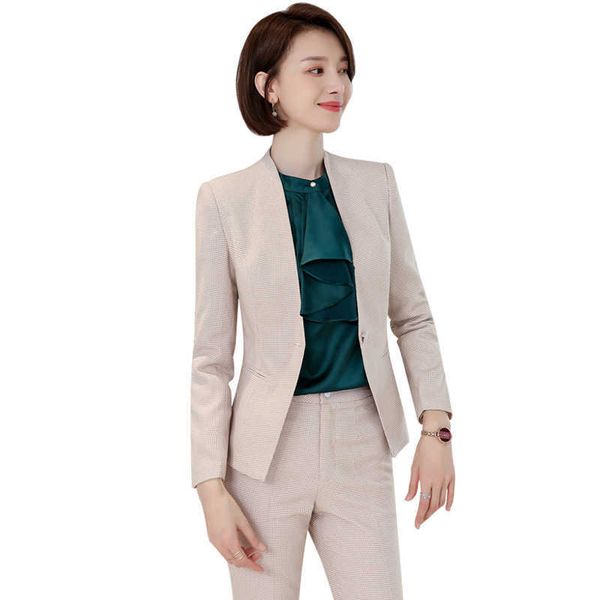 business slim lady suits pants set autumn casual temperament single button blazer female office suit two-piece 210527, White
business slim lady suits pants set autumn casual temperament single button blazer female office suit two-piece 210527, White
