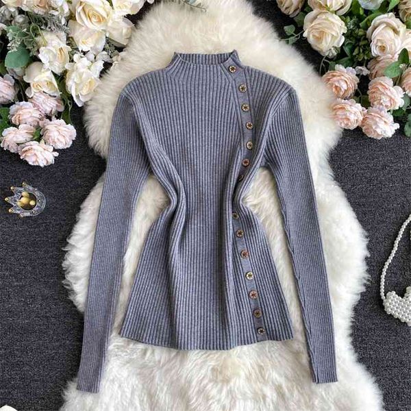 spring autumn women's sweaters korean style stand-up collar all-match breasted pure color slim knitted base ll132 210506, White
spring autumn women's sweaters korean style stand-up collar all-match breasted pure color slim knitted base ll132 210506, White