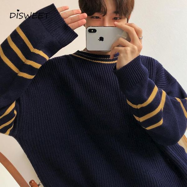 men's sweaters thick knitted o-neck sweater men korean long sleeve loose striped winter warm slim boy 20211, White;black
men's sweaters thick knitted o-neck sweater men korean long sleeve loose striped winter warm slim boy 20211, White;black