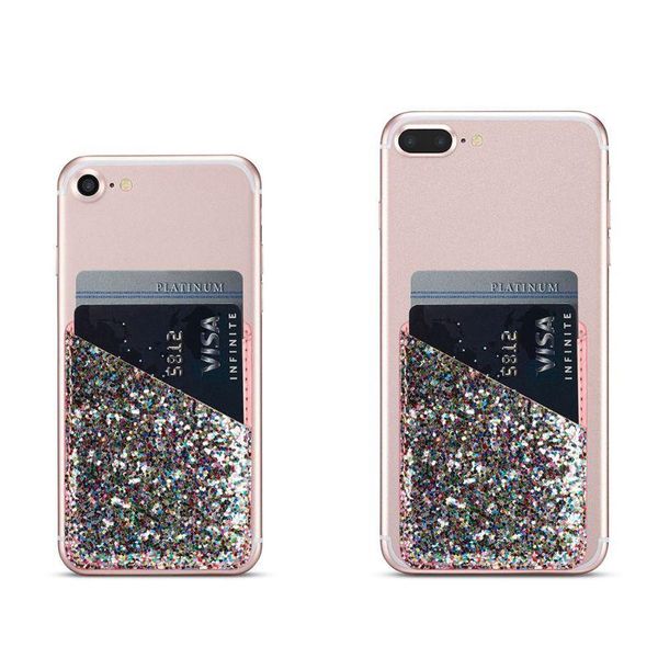 card holders sequins holder cell phone leather wallet pocket sticker adhesive pouch case, Brown;gray
card holders sequins holder cell phone leather wallet pocket sticker adhesive pouch case, Brown;gray