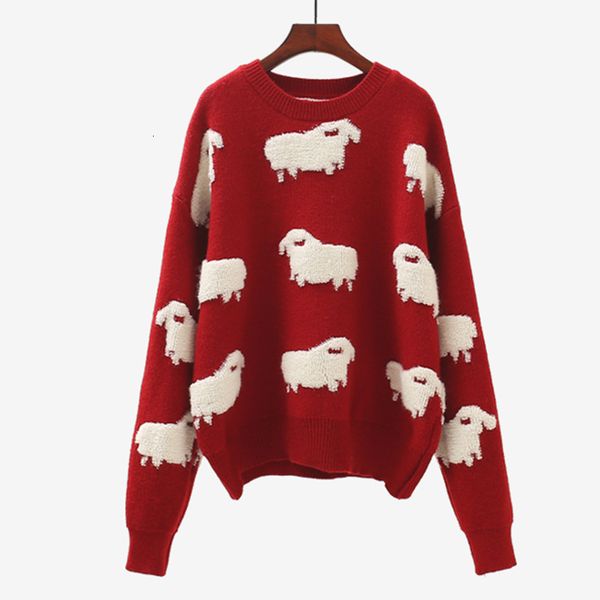 women's sweaters fall winter female sweater cartoon sheep print knitted shirt jumpers loose mesh ev20, White;black
women's sweaters fall winter female sweater cartoon sheep print knitted shirt jumpers loose mesh ev20, White;black