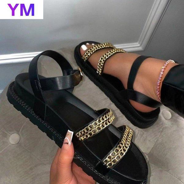 fashion summer sandals chain women's shoes open toe buckle outdoor plus 36-43 sandalia plataforma zapato mujer platform, Black
fashion summer sandals chain women's shoes open toe buckle outdoor plus 36-43 sandalia plataforma zapato mujer platform, Black