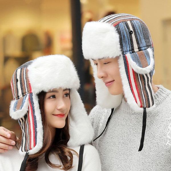berets cute winter hat for women men earflap cap russian outdoor warm stripes bomber, Blue;gray
berets cute winter hat for women men earflap cap russian outdoor warm stripes bomber, Blue;gray