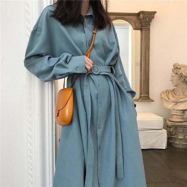 casual dresses 2021 autumn winter women sashes fashionable prairie chic elegant midi solid shirt dress, Black;gray
casual dresses 2021 autumn winter women sashes fashionable prairie chic elegant midi solid shirt dress, Black;gray
