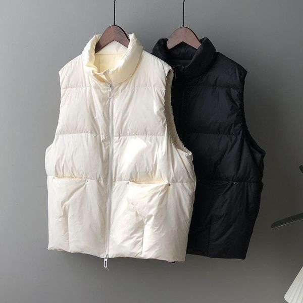 women's vests womens down vest 2021 winter korean version loose keep warm thicken coat waistcoat women, Black;white
women's vests womens down vest 2021 winter korean version loose keep warm thicken coat waistcoat women, Black;white