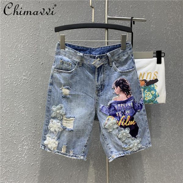 women's jeans sequin bead hole fifth female high waist straight short boyfriend denim pants light blue street wear
women's jeans sequin bead hole fifth female high waist straight short boyfriend denim pants light blue street wear