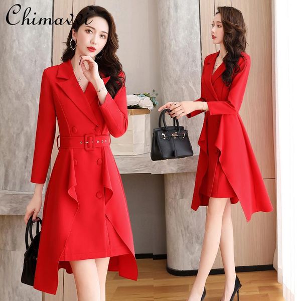 casual dresses early spring long sleeve dress 2021 office ladies suit collar a line solid color women's korean red, Black;gray
casual dresses early spring long sleeve dress 2021 office ladies suit collar a line solid color women's korean red, Black;gray