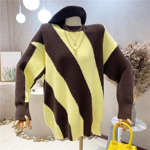 women's sweaters clothing 2021 autumn winter contrast vintage round neck warm knit shirt medium length sweater, White;black
women's sweaters clothing 2021 autumn winter contrast vintage round neck warm knit shirt medium length sweater, White;black