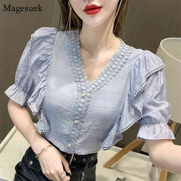 summer elegant chiffon shirt female short sleeve loose v-neck ruffled woman blouses korean casual shirts blusas 14118 210512, White
summer elegant chiffon shirt female short sleeve loose v-neck ruffled woman blouses korean casual shirts blusas 14118 210512, White