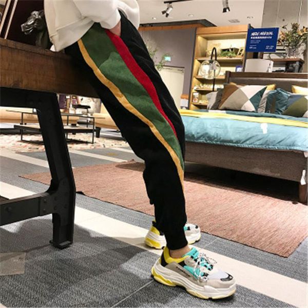 spodnie dresowe meskie pants men casual tri-color stitching corduroy contrast color simple trousers pantalones hombre men's, Black
spodnie dresowe meskie pants men casual tri-color stitching corduroy contrast color simple trousers pantalones hombre men's, Black
