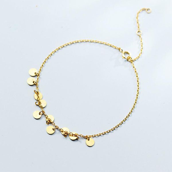 link, chain 100% 925 solid real sterling silver fashion women gold round wafer bracelet 16cm for teen friend wife daughter, Black
link, chain 100% 925 solid real sterling silver fashion women gold round wafer bracelet 16cm for teen friend wife daughter, Black