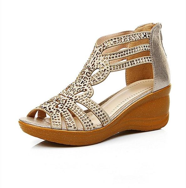 fashion women sandals wedges bling 6cm high heels crystal gladiator summer shoes leather sandalia mujer plus size, Black
fashion women sandals wedges bling 6cm high heels crystal gladiator summer shoes leather sandalia mujer plus size, Black