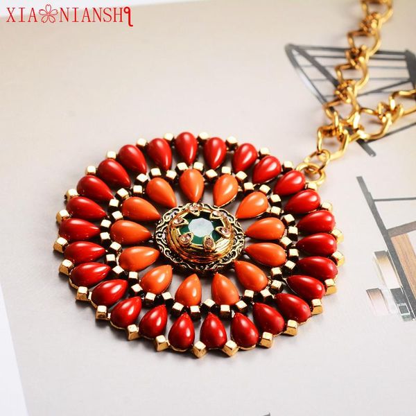pendant necklaces xiaonianshi big round gold colour necklace resin and crystal sun shape trendy vintage jewelry for women, Silver
pendant necklaces xiaonianshi big round gold colour necklace resin and crystal sun shape trendy vintage jewelry for women, Silver