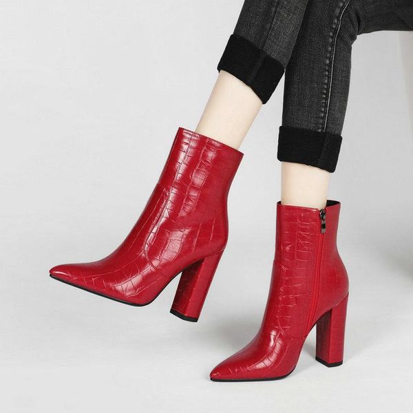 boots women pointed toe thick heel ankle woman brown black red zipper daily short plus size basic
boots women pointed toe thick heel ankle woman brown black red zipper daily short plus size basic