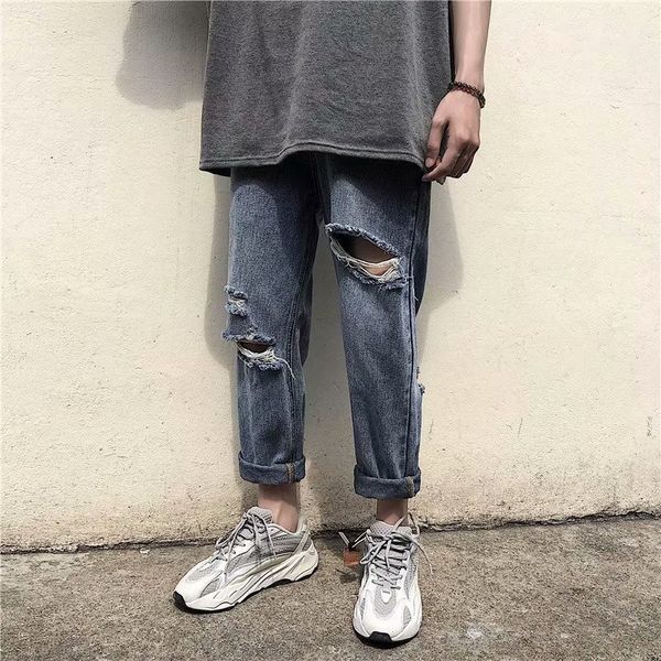 men's jeans wholesale spring autumn men's loose distressed straight big hole jeans youth teenagers cowboy hip hop washing men vzh, Blue
men's jeans wholesale spring autumn men's loose distressed straight big hole jeans youth teenagers cowboy hip hop washing men vzh, Blue
