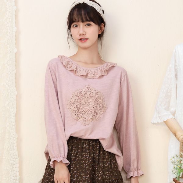 tees t-shirt sen women's korean version cotton long sleeve t-shirt embroidered doll neck solid color sweet frh loose knit bottomed shi, White
tees t-shirt sen women's korean version cotton long sleeve t-shirt embroidered doll neck solid color sweet frh loose knit bottomed shi, White