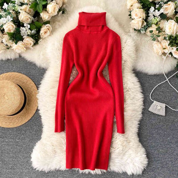 women turtleneck knitting dress autumn winter korean long sleeve slim pencil dress thicken warm bodycon sweater dress 210419, Black;gray
women turtleneck knitting dress autumn winter korean long sleeve slim pencil dress thicken warm bodycon sweater dress 210419, Black;gray