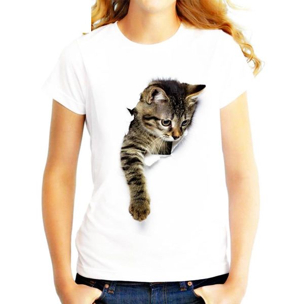 women's t-shirt 3d cat print casual harajuku women summer short sleeve round neck clothes china mode femme streetwear, White
women's t-shirt 3d cat print casual harajuku women summer short sleeve round neck clothes china mode femme streetwear, White