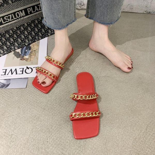 women summer shoes 2021 casual pu leather platform squqre toes slides with chains flip flops non-slip outdoor slippers, Black
women summer shoes 2021 casual pu leather platform squqre toes slides with chains flip flops non-slip outdoor slippers, Black