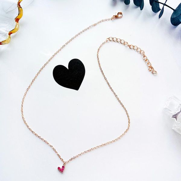 chokers ly red zircon love necklace female korean simple heart-shaped pendant fashion girl clavicle chain m99, Golden;silver
chokers ly red zircon love necklace female korean simple heart-shaped pendant fashion girl clavicle chain m99, Golden;silver