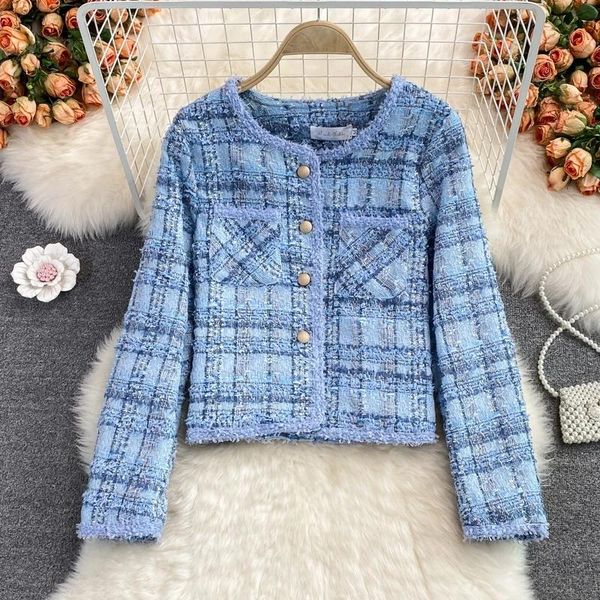 women's jackets 2021 arrival short tweed coat women o-neck single-breasted tassel slim plaid jacket outwear fashion, Black;brown
women's jackets 2021 arrival short tweed coat women o-neck single-breasted tassel slim plaid jacket outwear fashion, Black;brown
