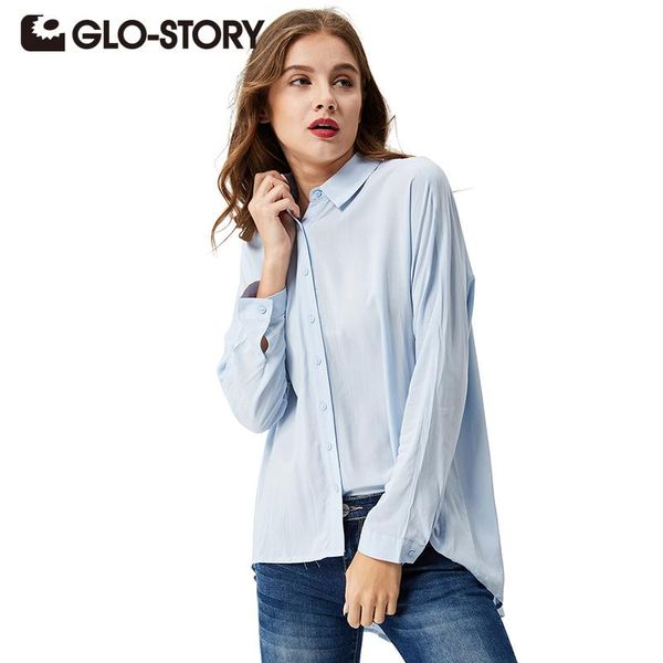 women's blouses & shirts glo-story casual button blouse 2021 autumn long sleeve solid loose classic blusas wcs-3674, White
women's blouses & shirts glo-story casual button blouse 2021 autumn long sleeve solid loose classic blusas wcs-3674, White