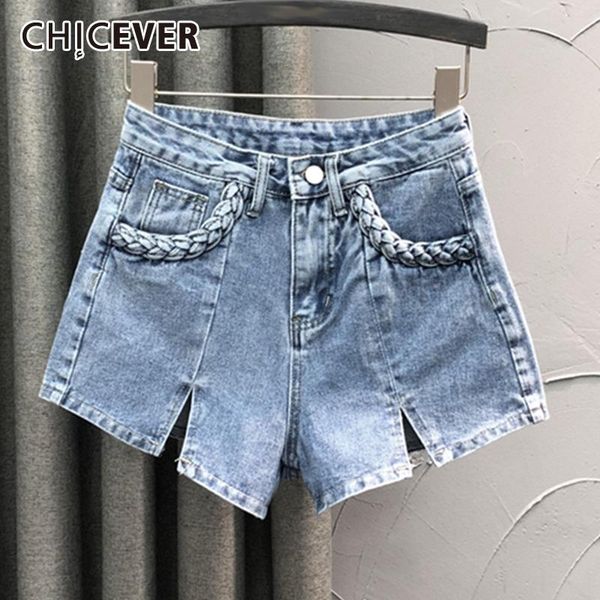 women's shorts chicever casual split patchwork denim short for women high waist zipper loose female summer fashion clothing 2021 stylis, White;black
women's shorts chicever casual split patchwork denim short for women high waist zipper loose female summer fashion clothing 2021 stylis, White;black