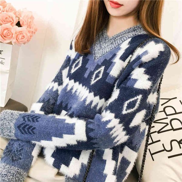 women's sweaters spring new v-neck sweater women's head fashion loose lazy wind 8ude, White;black
women's sweaters spring new v-neck sweater women's head fashion loose lazy wind 8ude, White;black