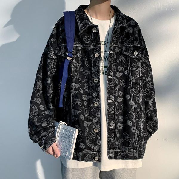 men's jackets men jacket denim spring and autumn cashew flower printing loose casual tooling tide brand hip-hop windbreaker coat, Black;brown
men's jackets men jacket denim spring and autumn cashew flower printing loose casual tooling tide brand hip-hop windbreaker coat, Black;brown