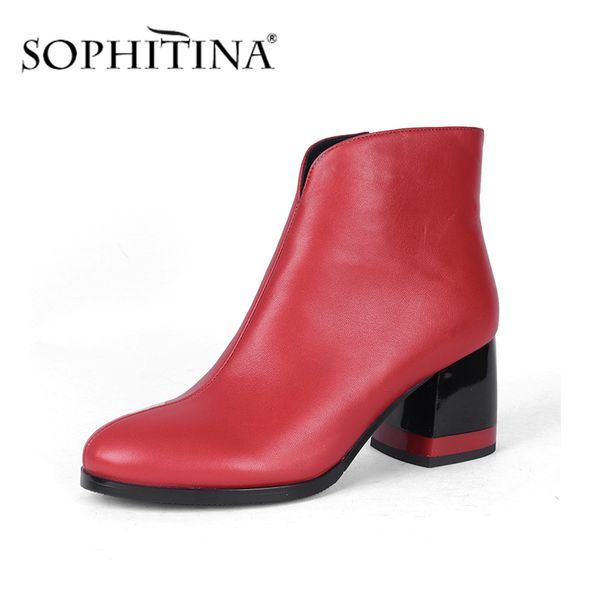 sophitina womens ankle boots classic round toe solid comfortable sheepskin leather square heeled ladies winter shoes pc654 210513, Black
sophitina womens ankle boots classic round toe solid comfortable sheepskin leather square heeled ladies winter shoes pc654 210513, Black