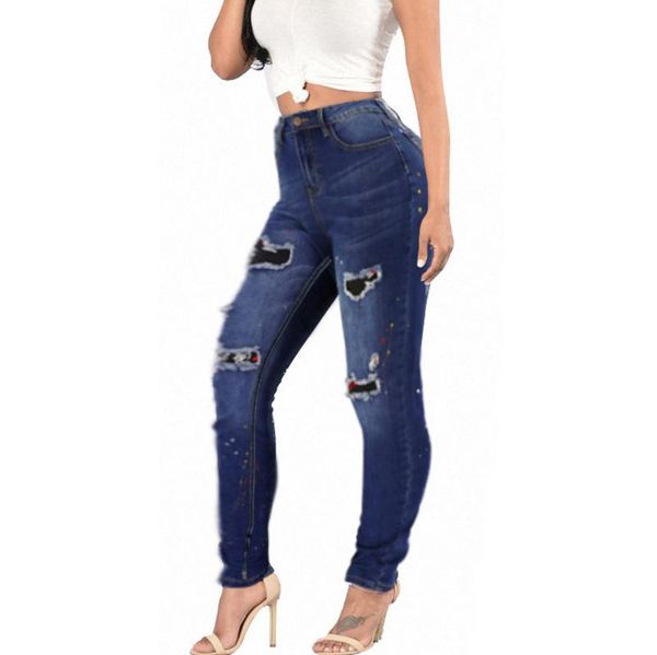 women fashion print jeans pencil pants skinny high waist stretch slim trousers capris fa women's, Blue
women fashion print jeans pencil pants skinny high waist stretch slim trousers capris fa women's, Blue