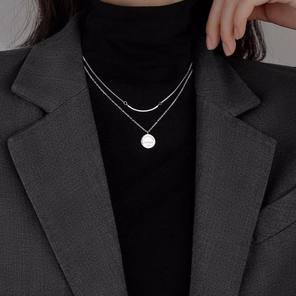 pendant necklaces double-layer necklace female simple temperament geometric medal clavicle chain sweater jewelry, Silver
pendant necklaces double-layer necklace female simple temperament geometric medal clavicle chain sweater jewelry, Silver