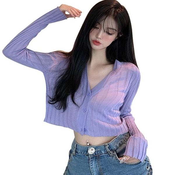women's t-shirt clothes solid long sleeve v-neck thin sun protection button up knitted cardigan, White
women's t-shirt clothes solid long sleeve v-neck thin sun protection button up knitted cardigan, White